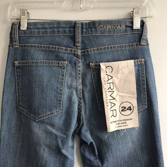 Carmar stretch denim mid rise flare jeans - Picture 4 of 9